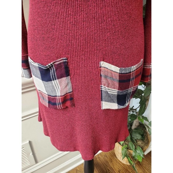 Staccato Women Maroon Polyester Round Neck Long Sleeve Knee Length Dress Small - Picture 4 of 11